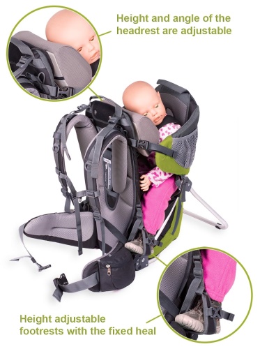COMPLETE SET Dacony outdoor baby carrier- LIME GREEN