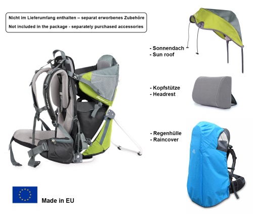 Dacony outdoor baby carrier LIME GREEN