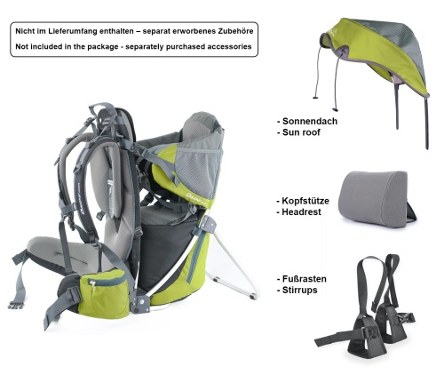 Dacony outdoor baby carrier LIME GREEN