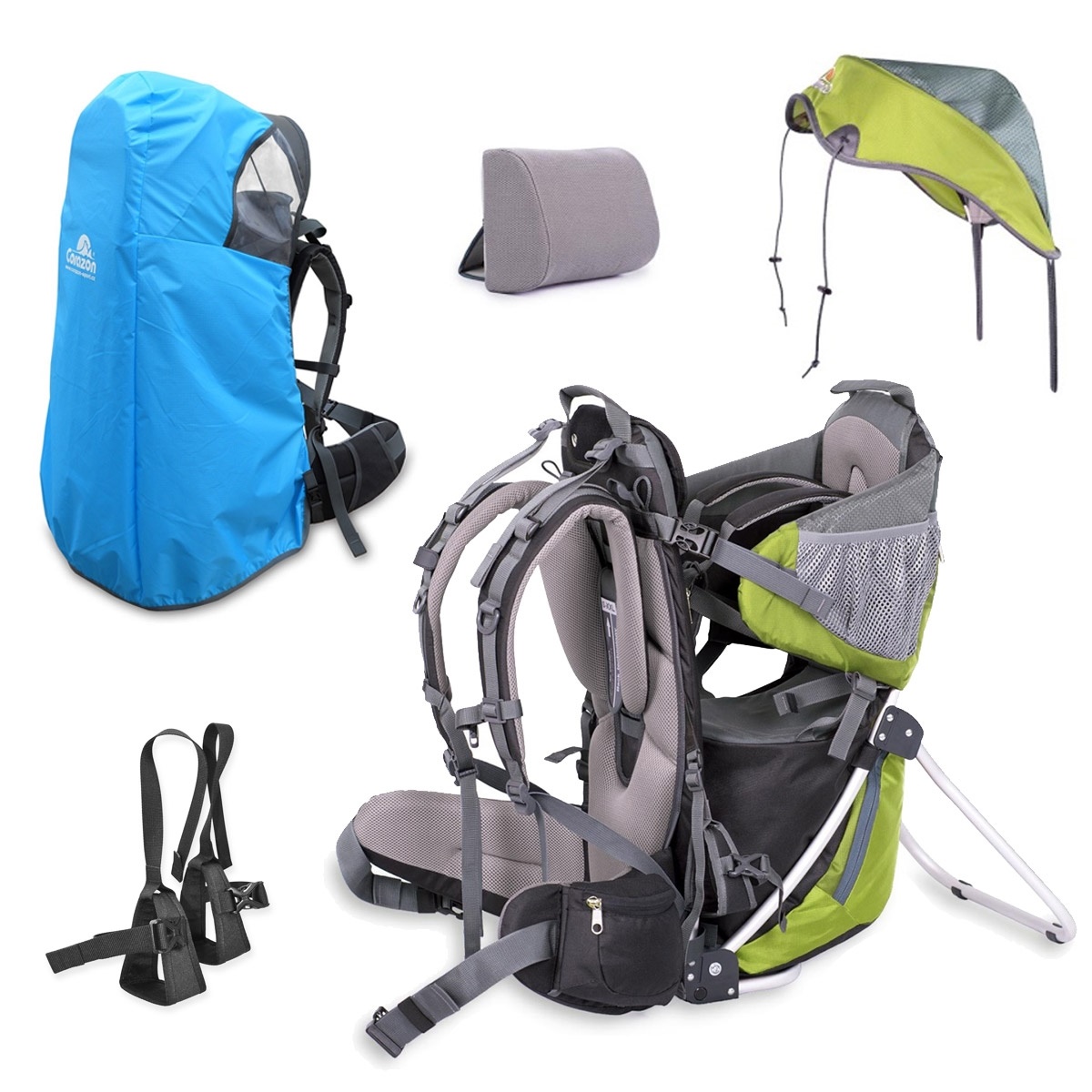 COMPLETE SET Dacony outdoor baby carrier- LIME GREEN